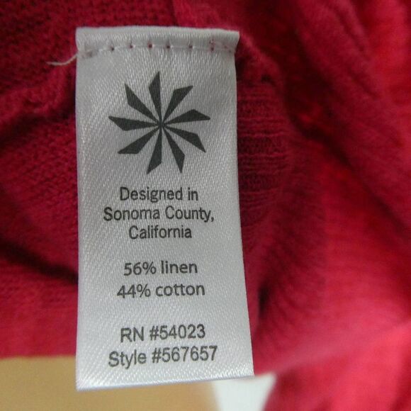 Athleta Linen Cotton Blend Wide Neck Pullover Sweater Pink Ribbed Contrast XS - Picture 7 of 10